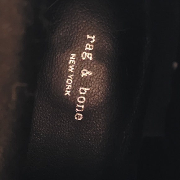 NEW Rag & Bone Shiloh Leather Lace-Up Moto Boot Antique White - Picture 12 of 13